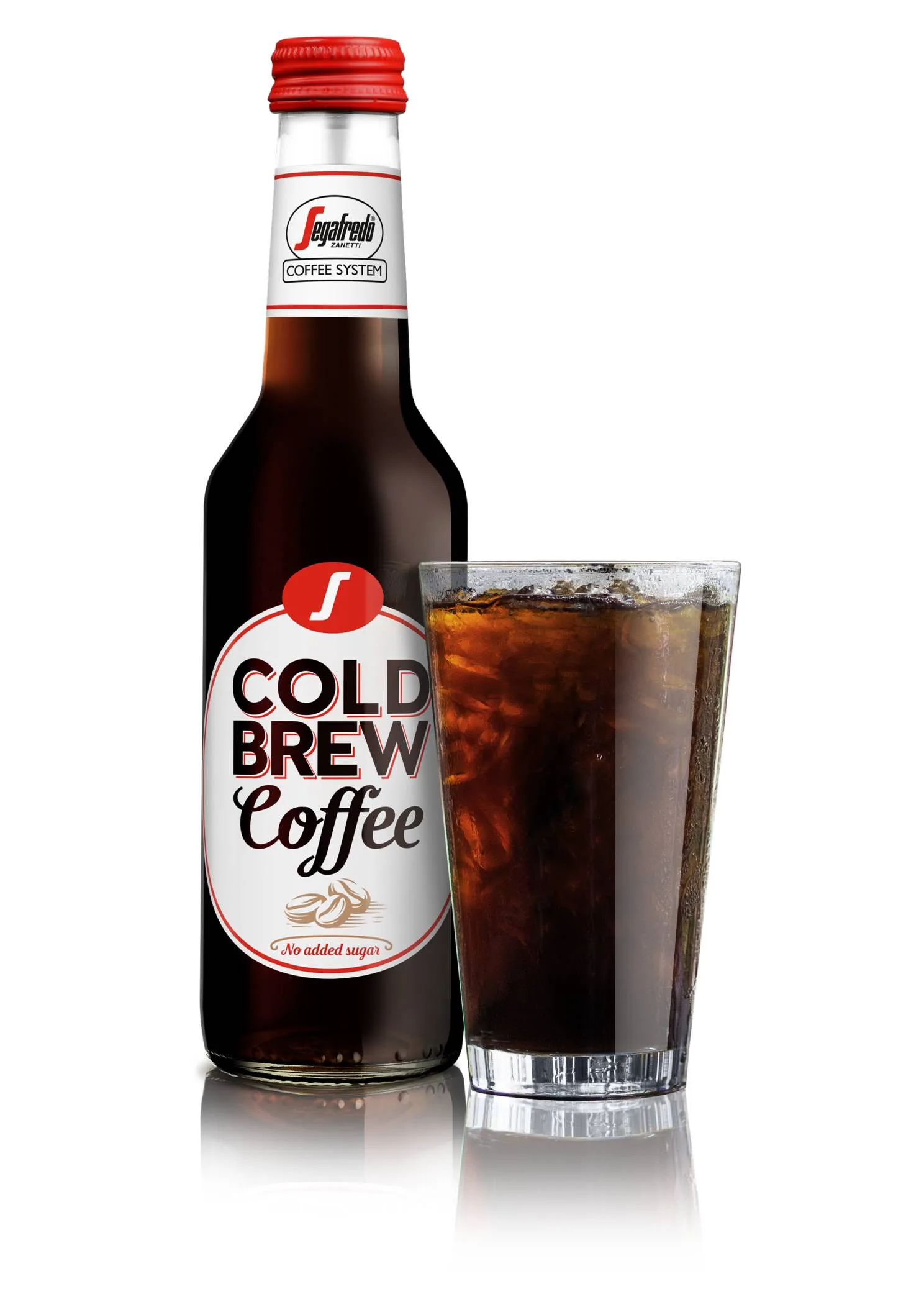 Cold Brew Coffee v lahvi se skleničkou