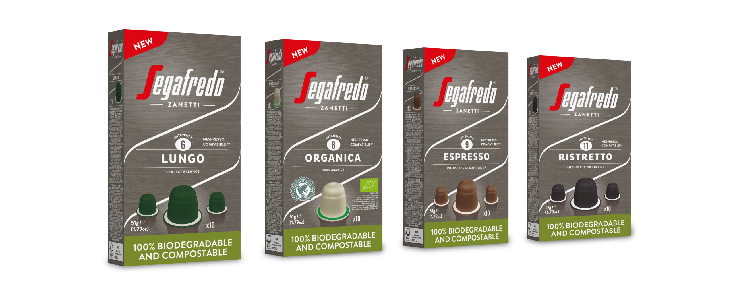 kávové kapsle Segafredo-různé druhy